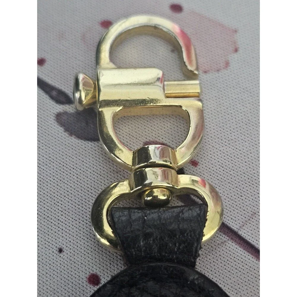 OMEGA Watch Keyring - Bag Charm - Full Grain Leather - Gold Clip